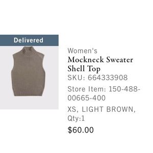 Abercrombie & Fitch Taupe Mockneck Sweater Top